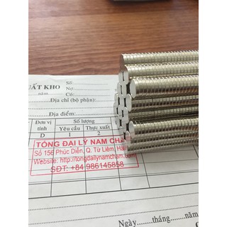Nam châm viên trắng mỏng 9x2mm