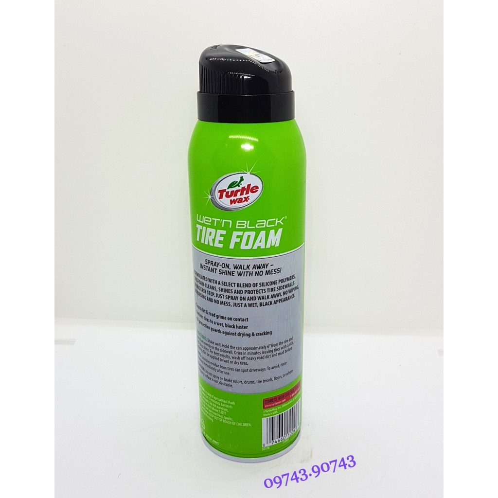 Bảo Dưỡng Và Phục Hồi Lốp Xe Turtle wax TIRE FOAM 510g