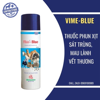 VEMEDIM Vime Blue - Xịt Sát Trùng, Sát Khuẩn Vết Thương Ngoài Da Cho Chó Mèo - Lonton Store