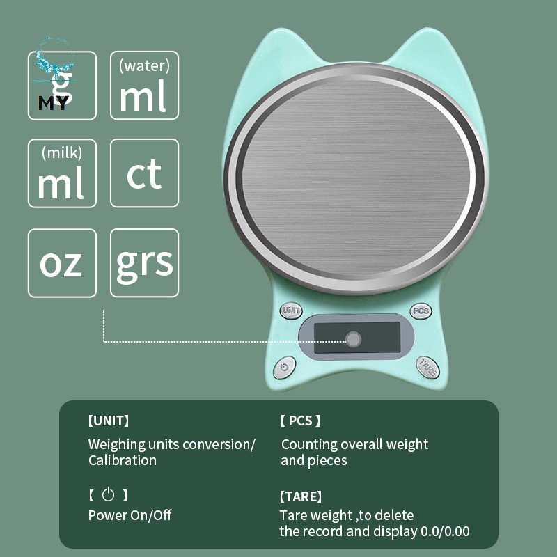 Electronic Digital Scale for Kitchen High Precision 0.1g/3kg Measuring LCD Display Baking Tool and Accessories