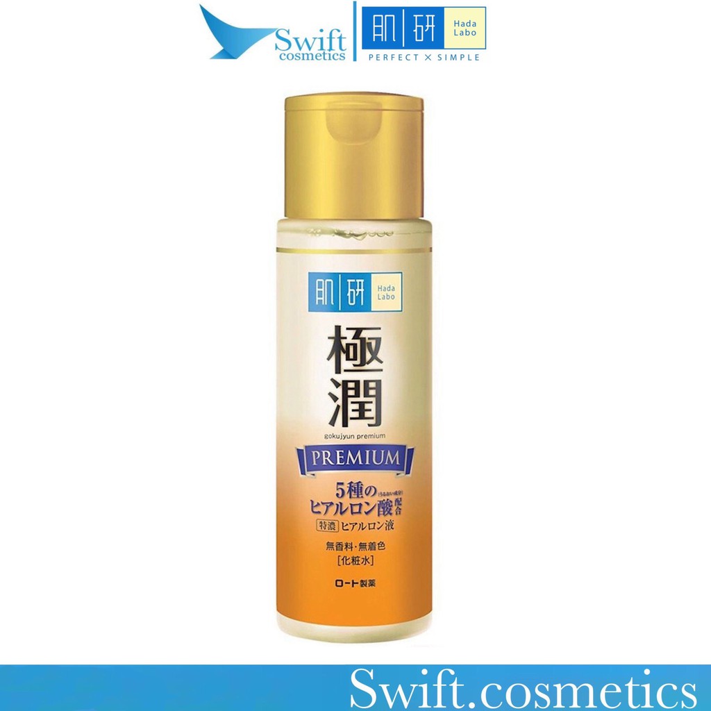 Nước Hoa Hồng Hada Labo Gokujyun Super Hyaluronic Acid Premium Essence Nhật Bản 170ml- Chai Vàng