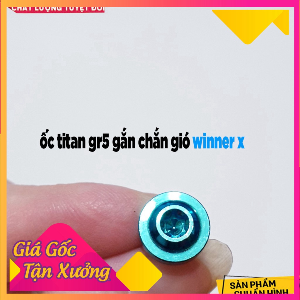 Combo 4 Con Ốc Titan GR5 Gắn Mão - Chắn Gió Winner x (Ảnh Sp thật)