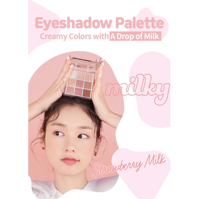 Phấn mắt 9 ô màu sắc trẻ trung Etu.de House Milky Play Color Eyes Strawberry Milk