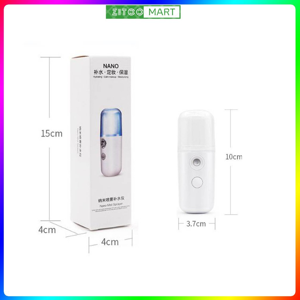 [CHÍNH HÃNG]  Máy Phun Sương Mini Công Suất Pin 400mah Tặng Kèm Khăn Ướt Siêu Hot