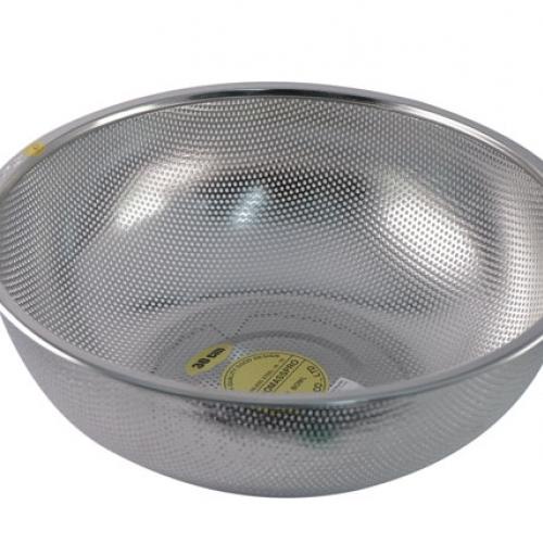 Rổ INox Kích thước 26cm Vành Dày - Lỗ Nhỏ