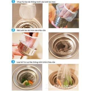❌SET 30-100C❌ Túi Lọc Rác, Lọc Rác Thức Ăn Thừa Thông Minh Cho Bồn Rửa Chén Bát 1327