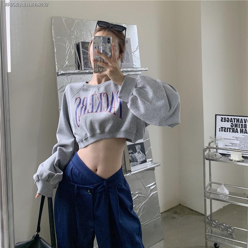 Áo Thun Lửng Tay Dài In Chữ Thời Trang Dành Cho Nữ