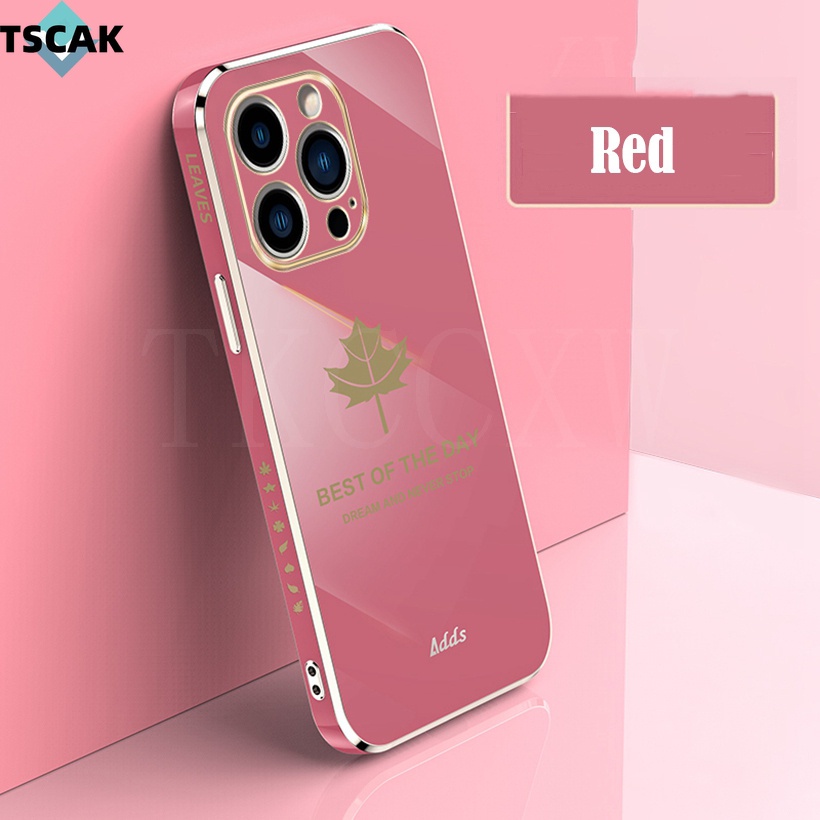 Ốp Điện Thoại TPU Mềm Chống Sốc Họa Tiết Lá Phong Mạ Điện Cho Realme GT2 GT Neo 2 Q5 Pro GT Neo3T GT Neo 3 GT 9i Explorer Master