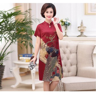 ĐẦM TRUNG NIÊN DÁNG SUÔNG CHẤT LIỆU LỤA (Quảng Châu)