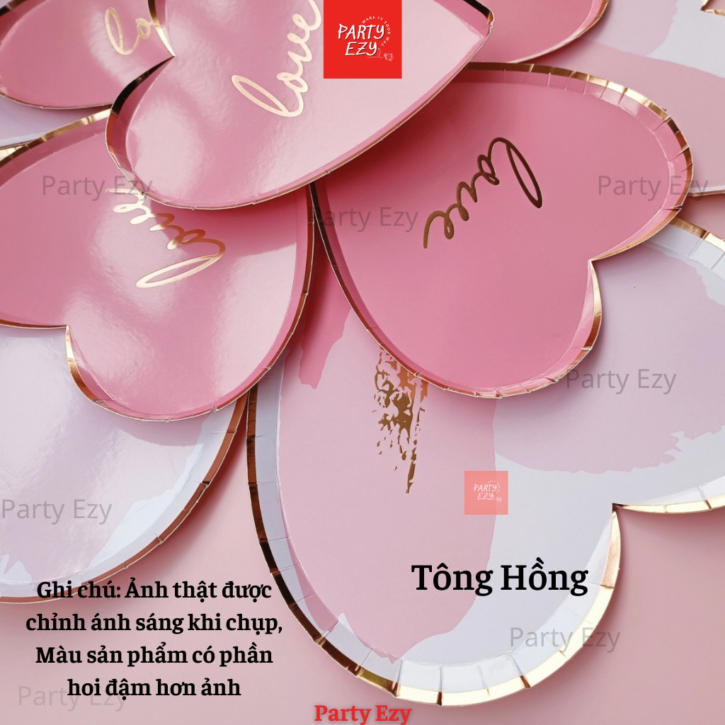 DĨA GIẤY HÌNH TRÁI TIM TÔNG HỒNG-ĐỎ XINH XẮN