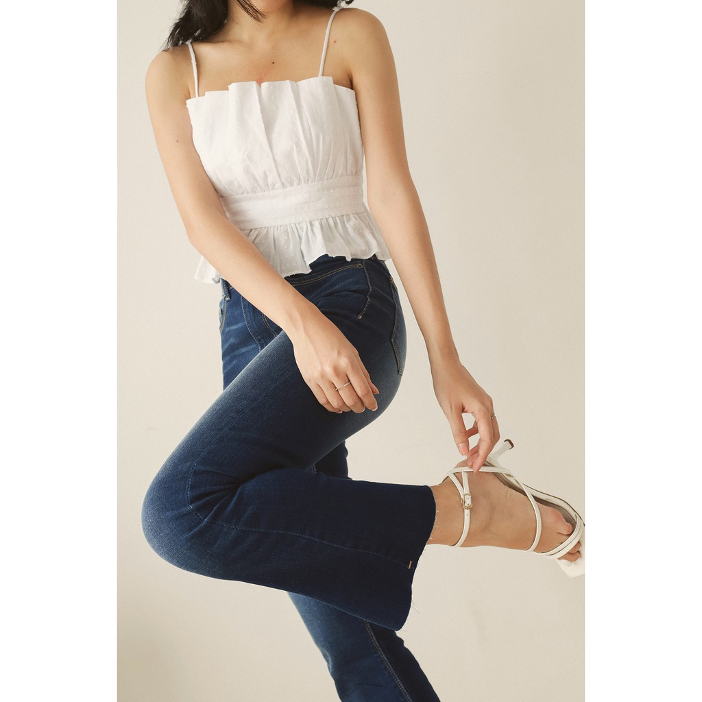 Quần jeans ống loe cắt lai MIEU  - GMR01