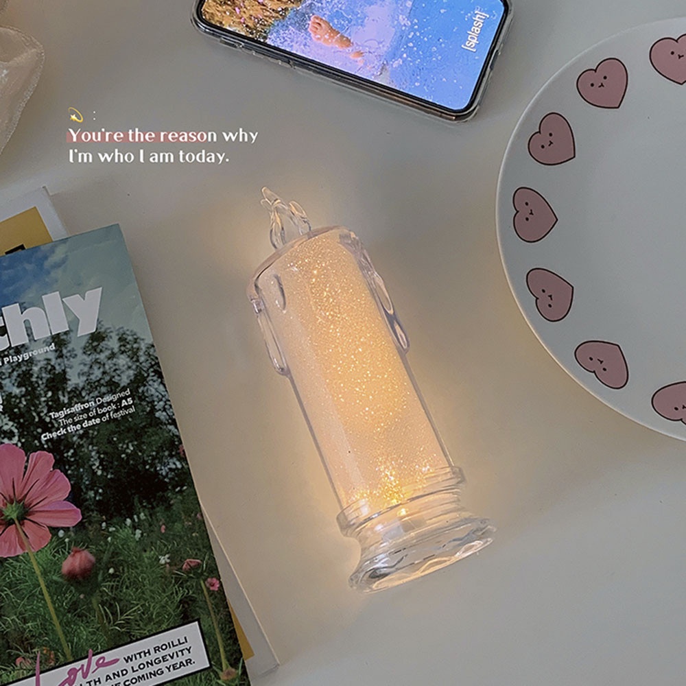 1 Đèn LED Hình Nến Điện Tử Acrylic Trang Trí Nhà Cửa