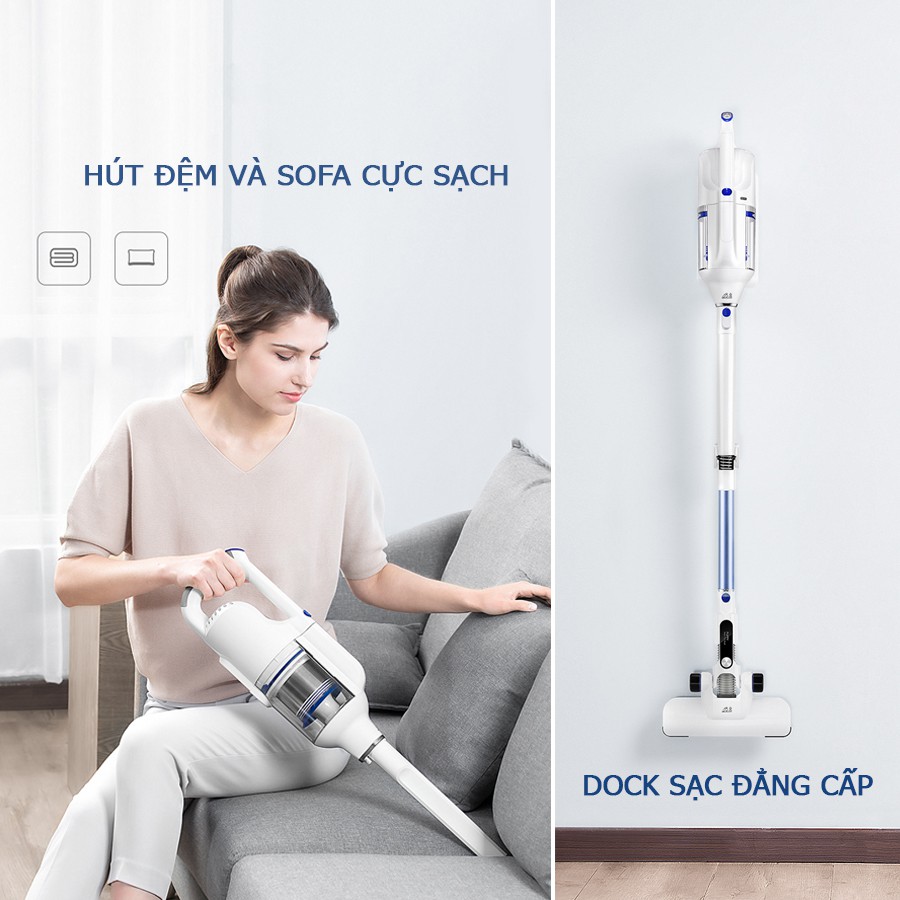 Máy hút bụi cầm tay không dây cao cấp Puppyoo T10 Young hút được bụi mịn công suất 250W- hàng có bảo hành