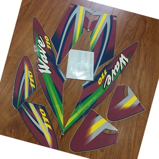 [GIÁ SỐC] Trọn bộ tem WAVE 110 màu tím xanh tân trang xe máy như mới A109