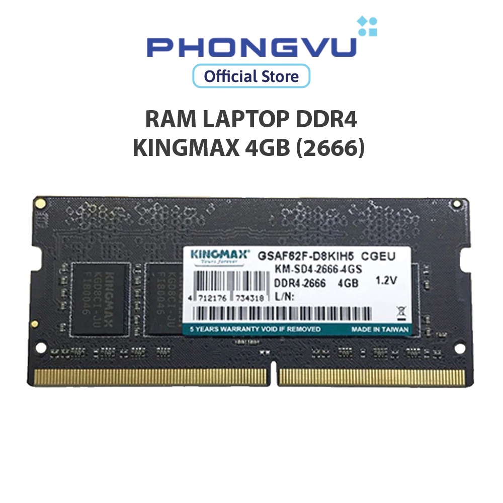 Bộ nhớ laptop DDR4 Kingmax 4GB (2666) - Bảo hành 36 tháng