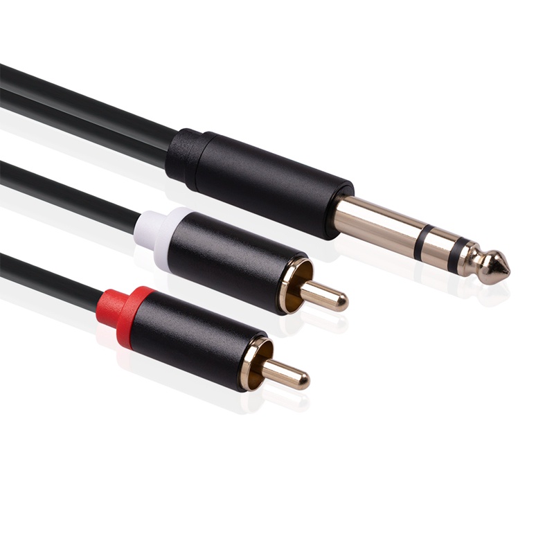 Cáp ChuyểN ĐổI Âm Thanh RCA 6.35 mm Sang 2RCA, Chia 6.35mm Sang 2 RCA