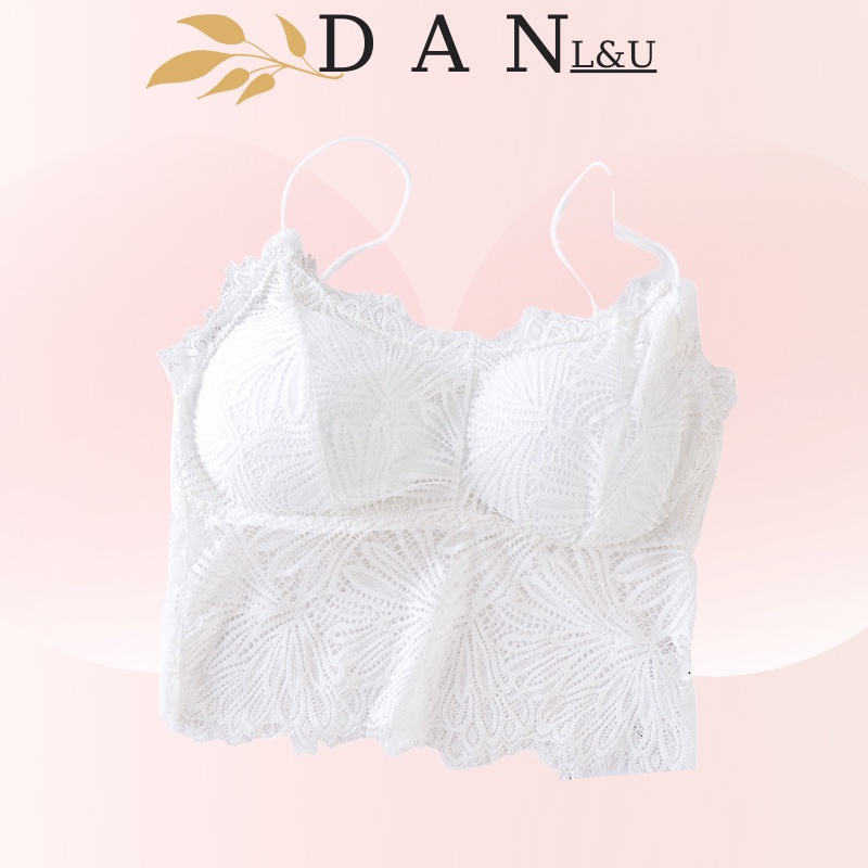 Áo Ngực Dáng Dài Phối Ren Lưới Mềm Mại Sexy Có Đệm Mút Nâng Ngực Cực Quyến Rũ DAN L&amp;U 2817