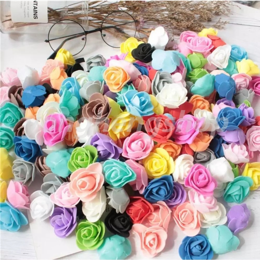 Set 100 bông hồng giả độc đáo dùng trang trí thủ công/tiệc cưới/sinh nhật