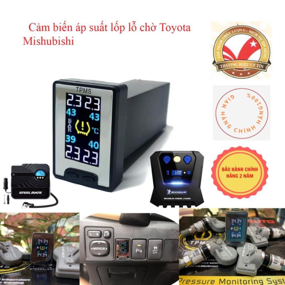 Bộ hiển thị áp suất lốp ô tô Steelmate van trong gắn cổng chờ Toyota/Mishubishi-Bảo hành chính hãng 2 năm