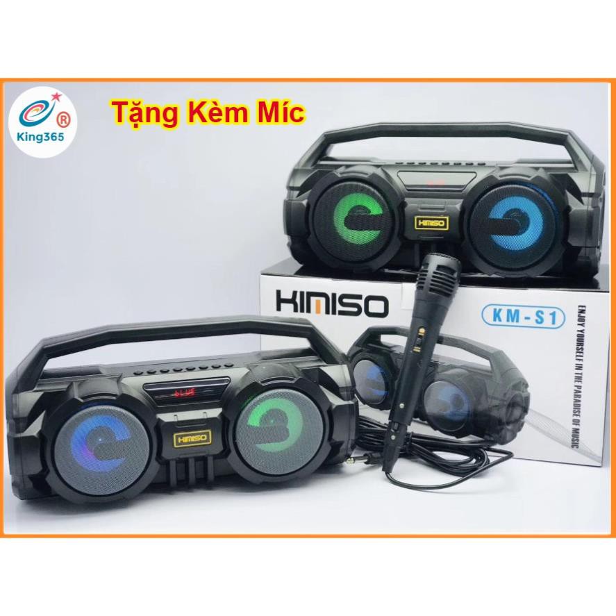 Loa Bluetooth Karaoke Xách Tay Kimiso KM S1 và S2 Tặng Kèm 1 míc hát có dây cắm trực tiếp âm bass hay