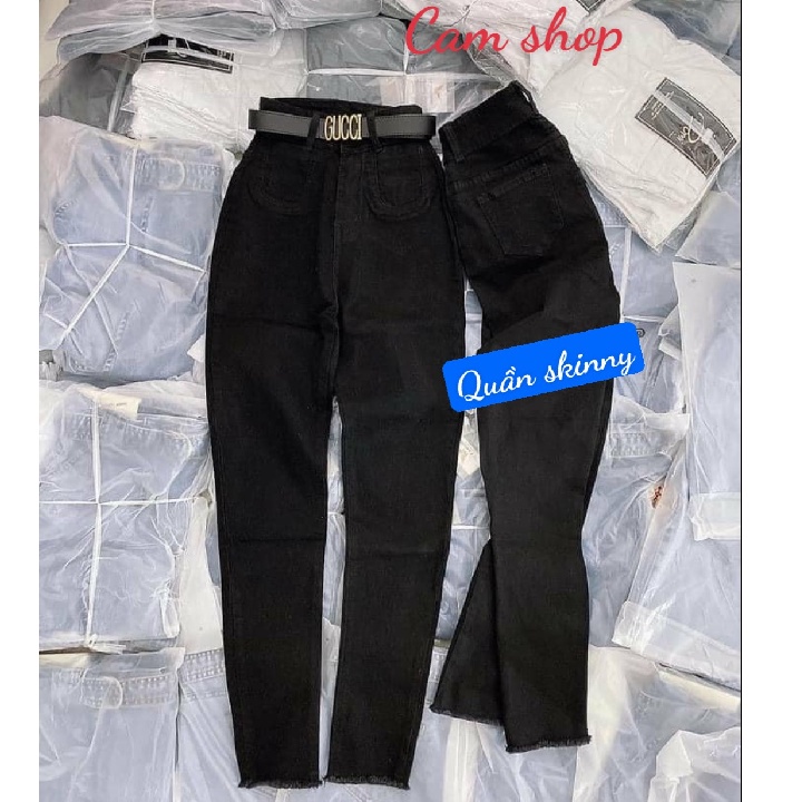 Quần jean nữ quần skinny quần bò nữ đẹp lưng cao tốn dáng hai túi trước co dãn thoải mái Cam shop C01