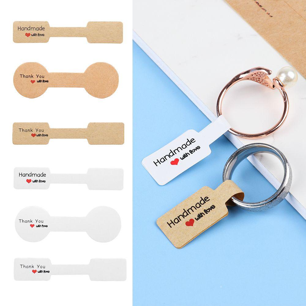 JONYE Set 100 Nhãn Dán Chữ Nhật / Tròn / Chữ Nhật Tự Dính In Chữ Thank You Dùng Trang Trí Trang Sức