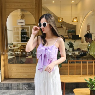 Áo 2 dây nơ lụa