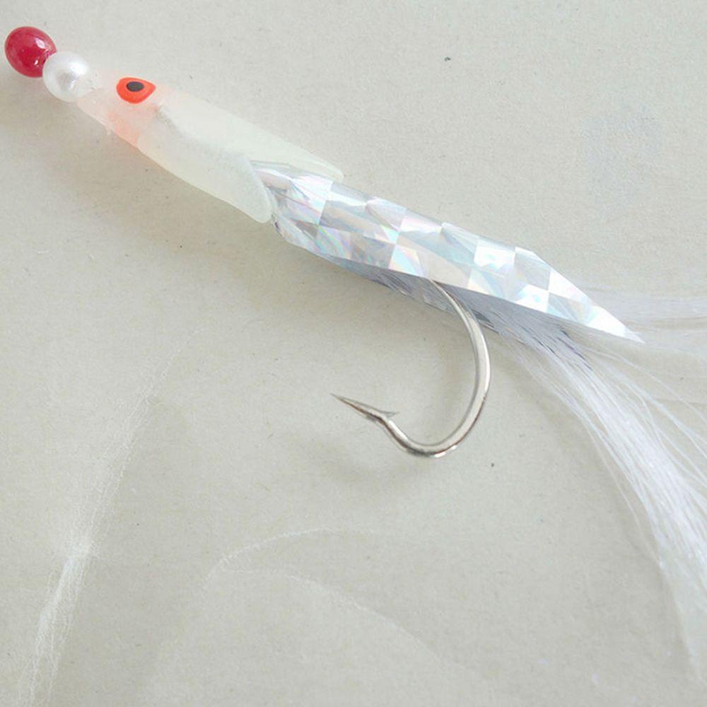 MUVAKO Set 5 Lưỡi Câu Cá Bằng Thép Carbon Phát Sáng