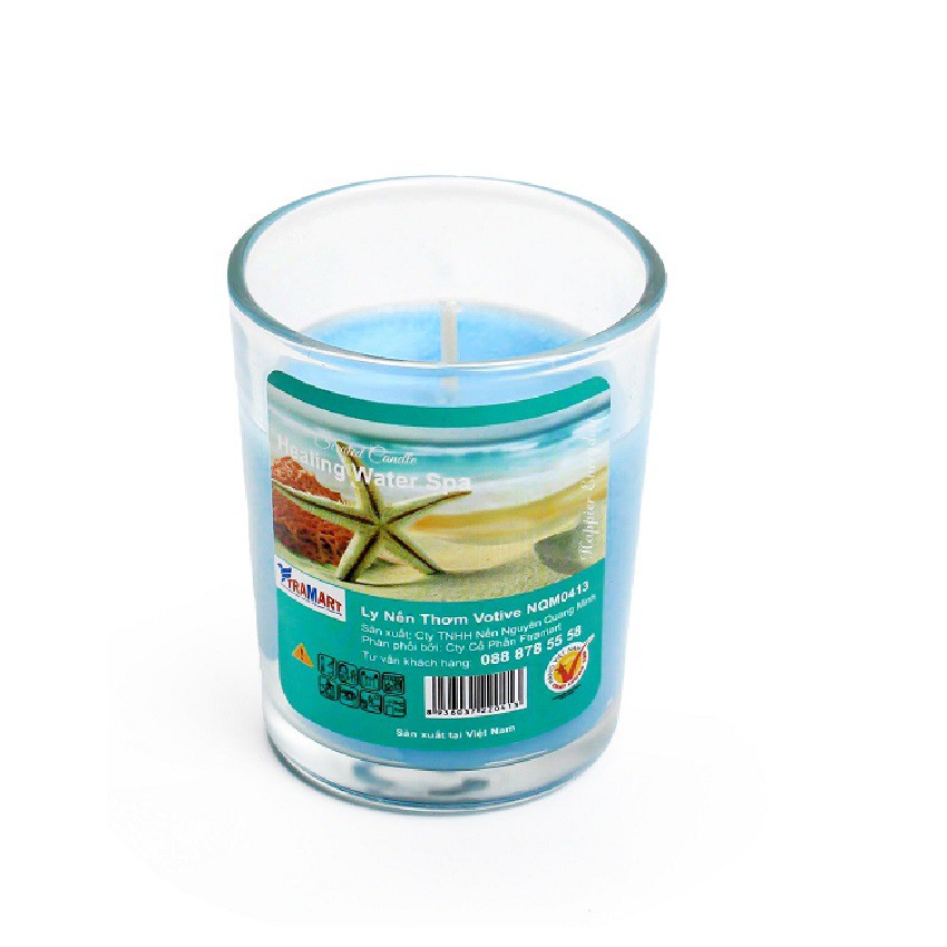 Hộp 6 ly nến thơm votive Miss Candle FtraMart NQM0413 (Xanh da trời, hương biển)