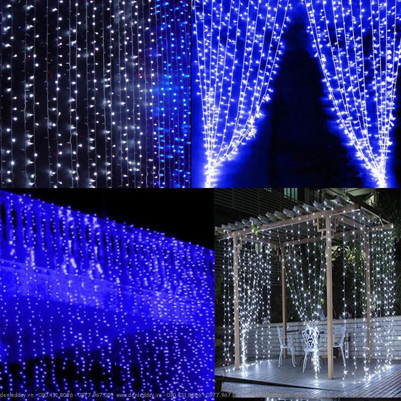 Đèn nháy thả rèm trang trí siêu đẹp 10 sợi led 4.5m -Rèm ánh sáng trang trí sinh nhật, đám cưới, sự kiện