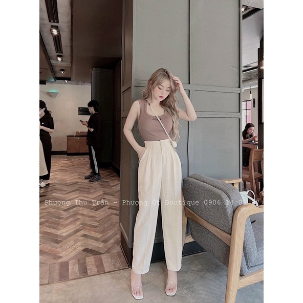 Quần baggy vải tây lưng thun- mặc thoải mái năng động