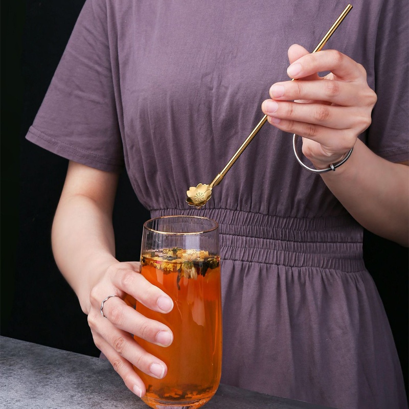 Muỗng ống hút thép không gỉ tái sử dụng được tiện lợi dành cho đồ uống cocktail