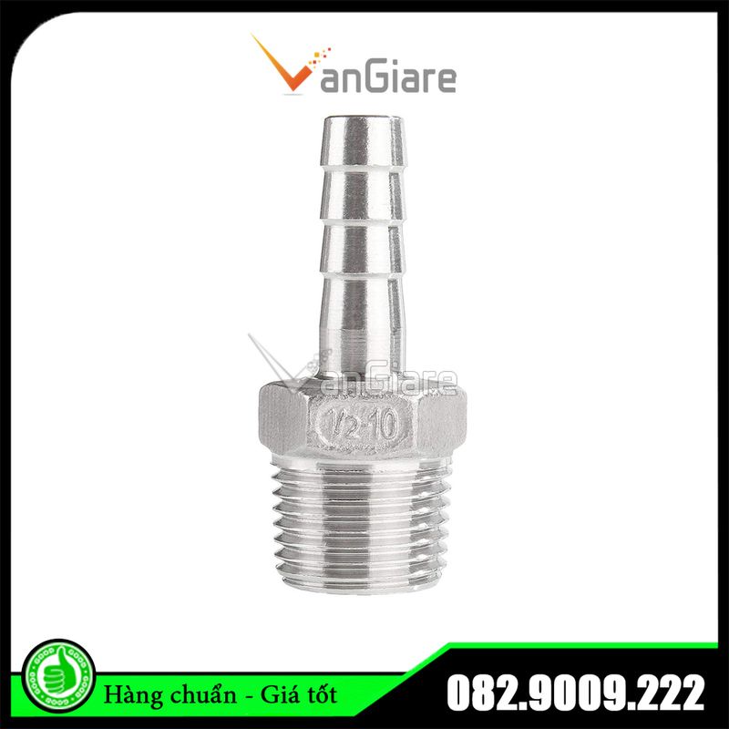 Đầu nối đuôi chuột inox ren ngoài 6mm 8mm 10mm 12mm 16mm 20mm 25mm