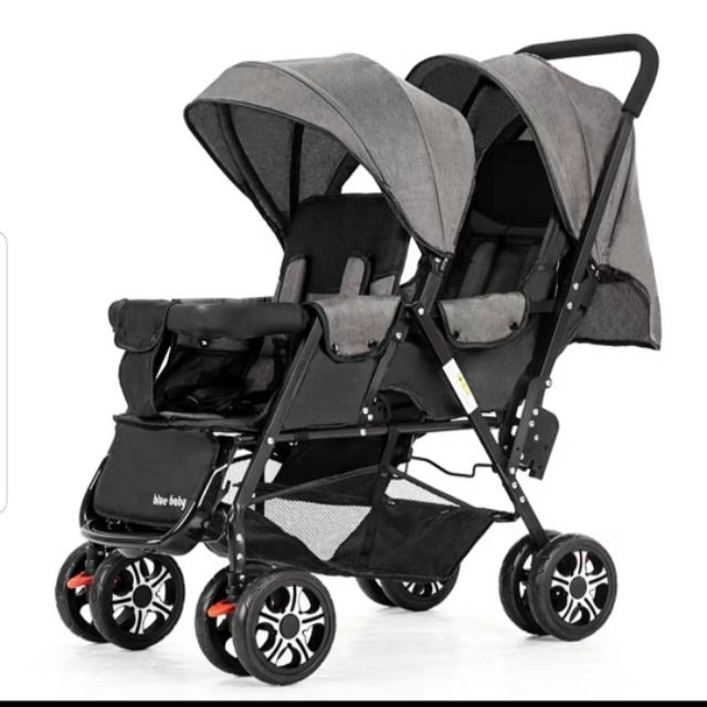 Xe đẩy đôi cho bé có thể gấp gọn( chính hãng blubaby)