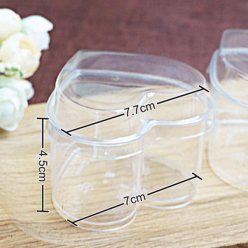 10 cốc mica nhựa hình Tim đựng Mousse, Tiramisu