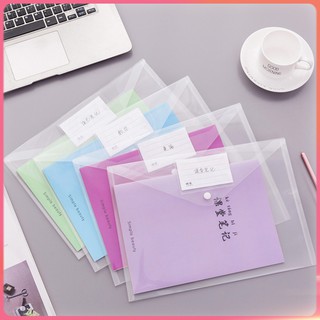 Túi Nhựa Trong Suốt Đựng Tài Liệu Khổ A4 Đính Nút Đơn Giản Tiện Dụng