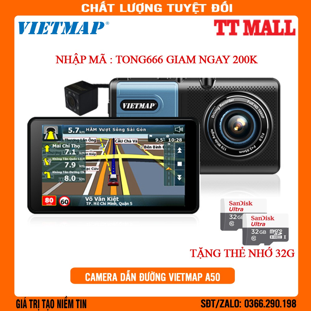 [NHẬP MÃ: TONG666 GIAM 200K] Camera hành trình vietmap a50-cảnh báo giới hạn tốc độ bằng giọng nói,dẫn đường phần mềm s1