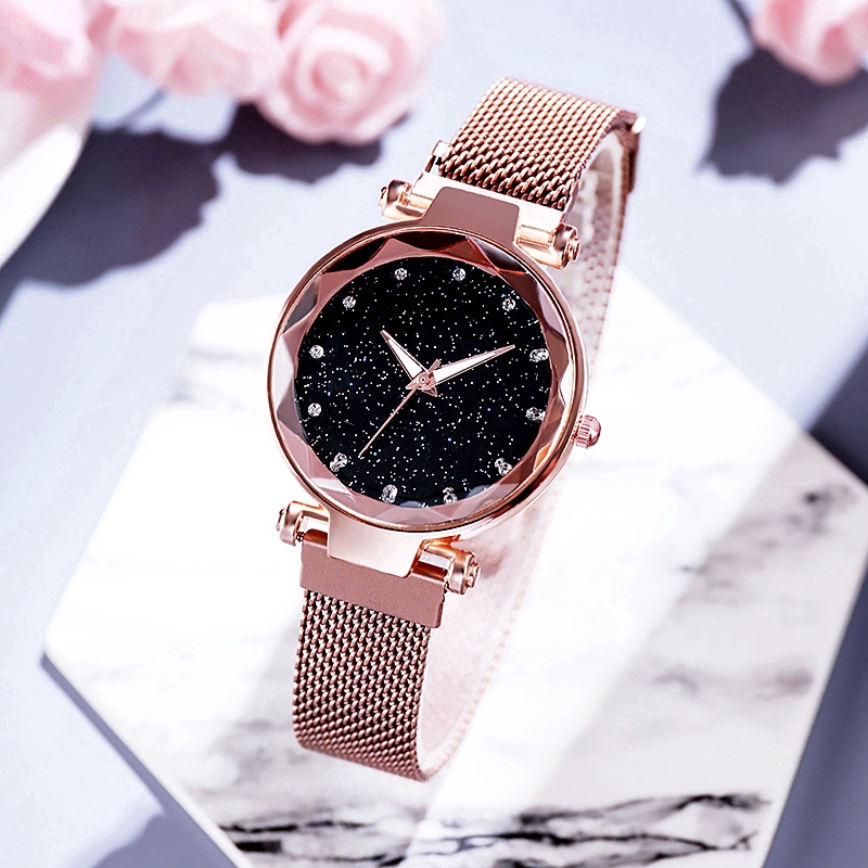 Đồng hồ đeo tay Analog Quazt phong cách bầu trời sao thời trang cho nữ
