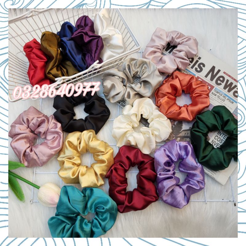 DÂY BUỘC TÓC SCRUNCHIES SATIN PHI BÓNG