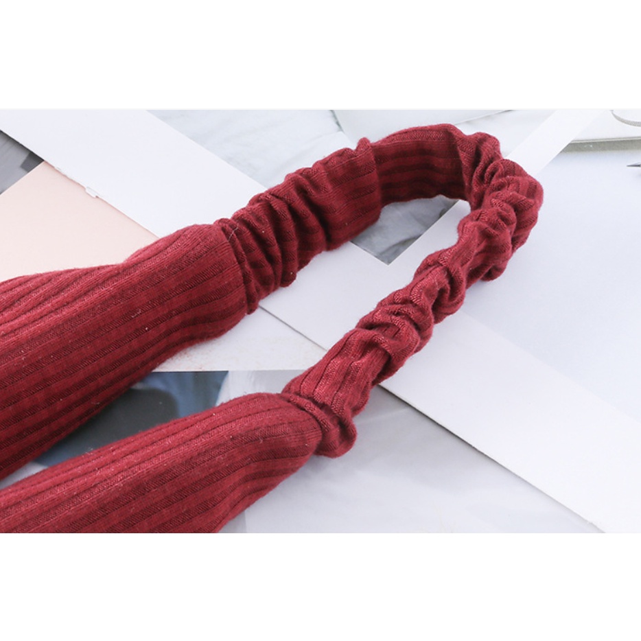 A37 Băng đô dệt kim kiểu mới, băng đô trang điểm sọc cotton co giãn thiết kế thắt nút cho phái nữ