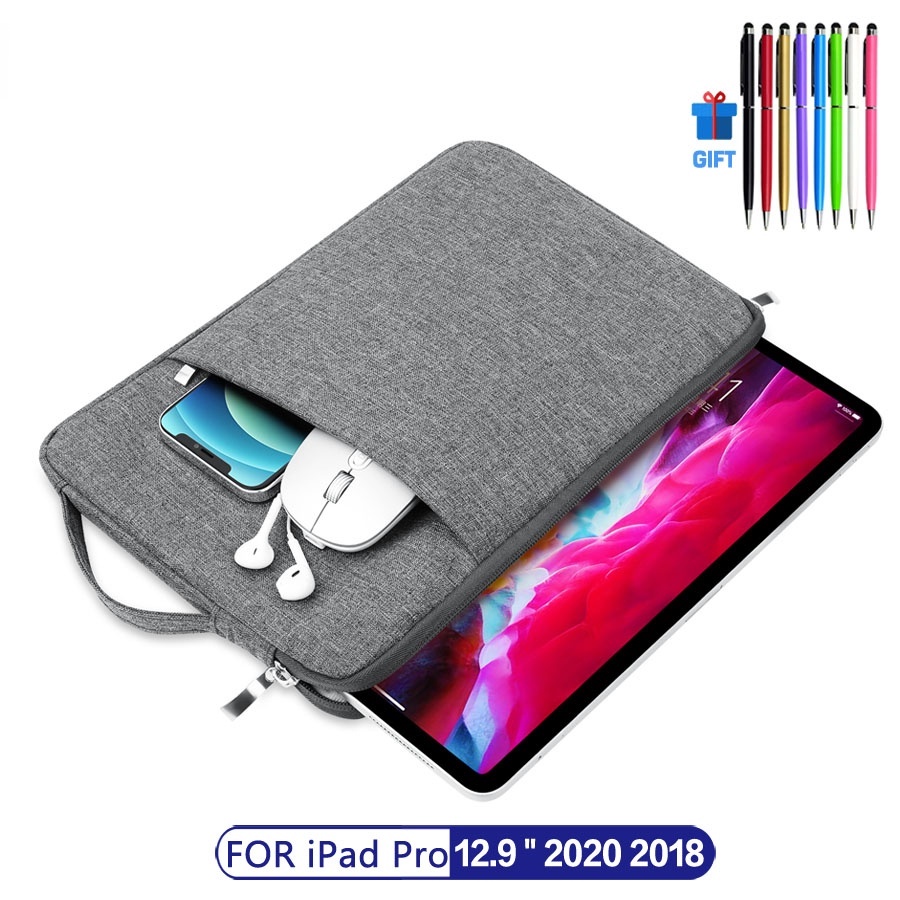 Túi đựng chống sốc chống thấm nước có khóa kéo thích hợp cho Apple iPad Pro 12.9 2020 2021 2018 thế hệ 4th 3th