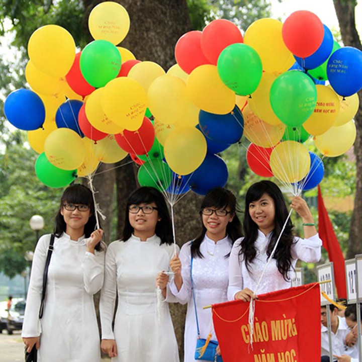 Bịch 100 quả bong bóng bay tròn trang trí tiệc, bóng bay tròn