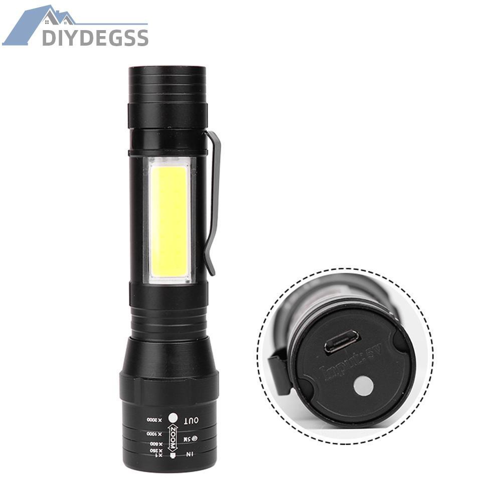 Đèn Pin Led T6 + Cob 2 Zoom T6 4 Chế Độ Chống Thấm Nước Ip44