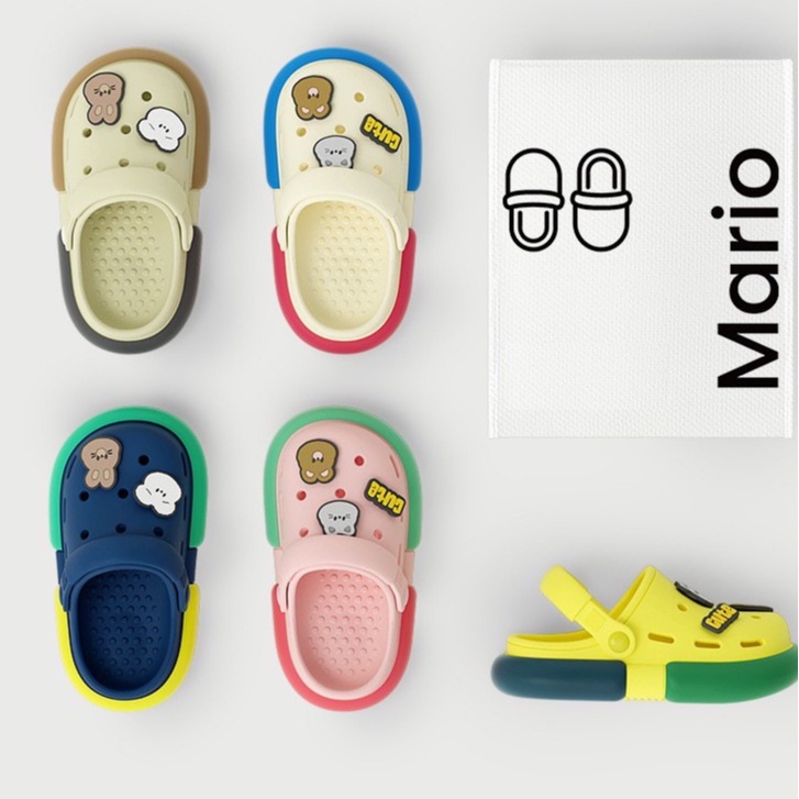 Dép sục cho bé từ 2 đến 10 tuổi mario cao cấp siêu nhẹ thoáng khí chống trượt phong cách thời trang