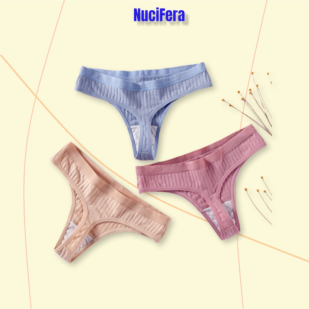 Quần lọt khe thun gân NuciFera chất cotton mỏng mát co dãn mặc thoải mái