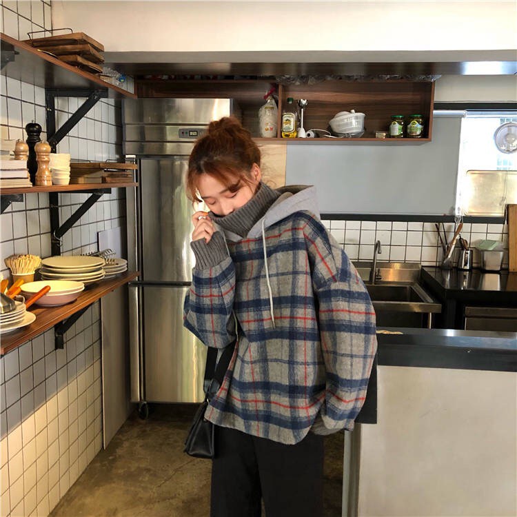 Áo Hoodies tay dài cổ cao phong cách Hàn Quốc | BigBuy360 - bigbuy360.vn