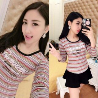Áo thun tay dài cổ tròn