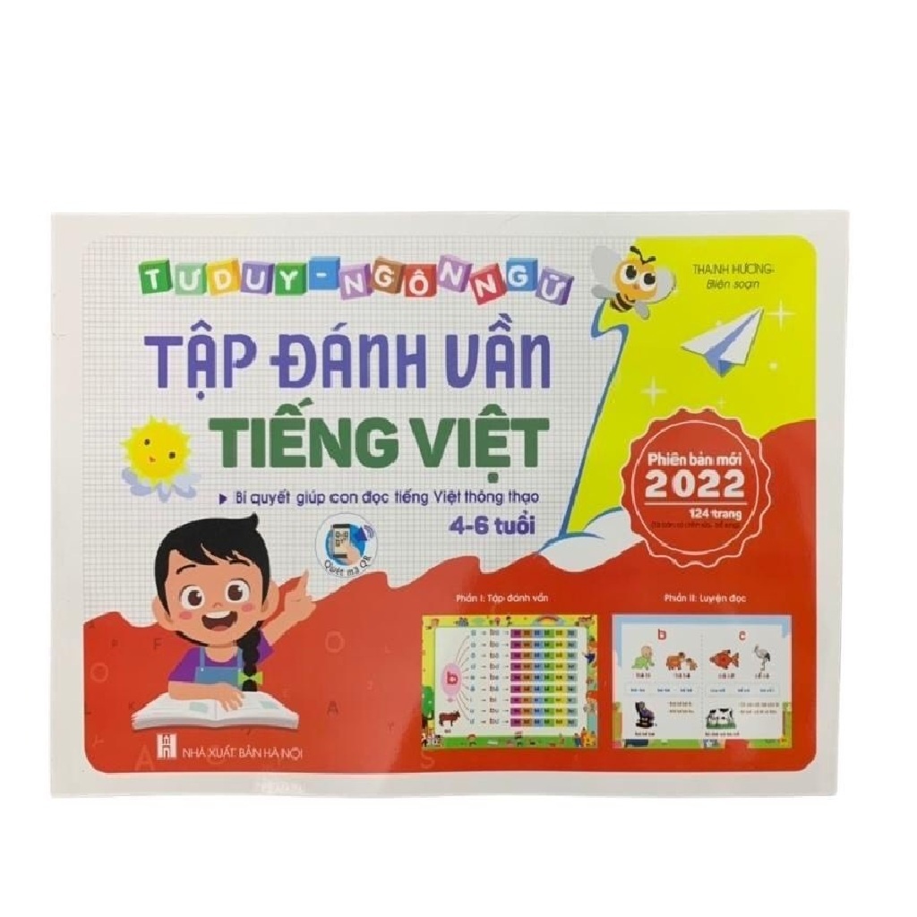 Sách - Tập đánh vần Tiếng Việt phiên bản mới 124 trang (Bí quyết giúp con đọc tiếng Việt thông thạo 4-6 tuổi)