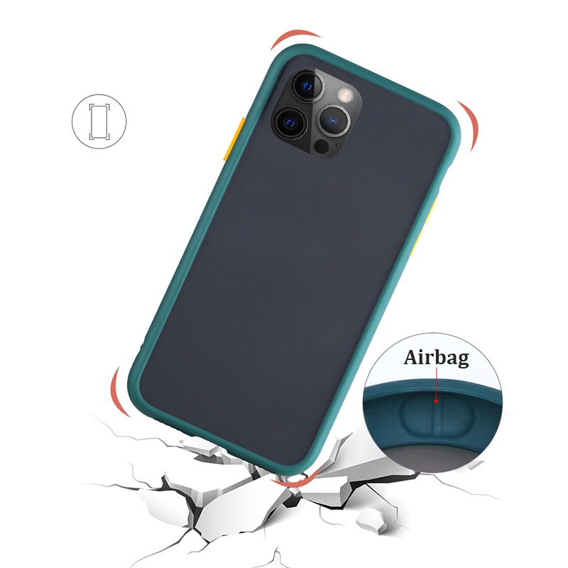 Ốp Điện Thoại Cứng Viền Silicone Mềm Nhám Trong Suốt Chống Sốc Cho Xiaomi Redmi 10C