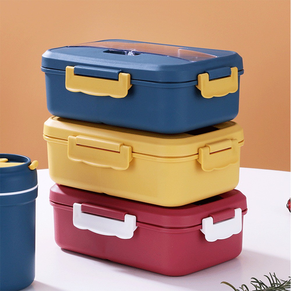 Hộp Cơm Trưa Văn Phòng 3 NGĂN K6 Loại 1 - Nhựa PP Cao Cấp - Kèm Đũa Thìa - Sử Dụng Lò Vi Sóng